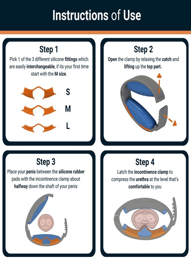 Virth Incontinence Clamp by Virth - Comfortable & Easy to Use - Confidence All Day Long - 3 Adjustable Sizes - Penile Clamp for Incontinence! - Urinary Clamp for Incontinence - Travel Bag Included - Image 4